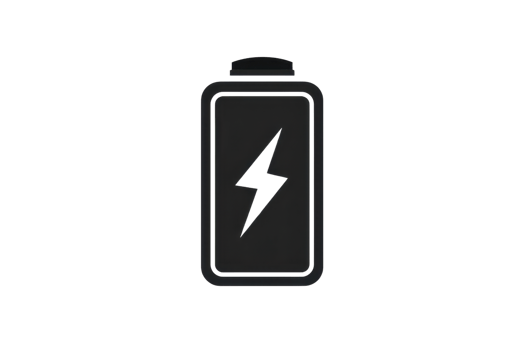 icon of a battery with a lightning bolt, representing energy, power, and charging. Ideal for technology and sustainability themes. png