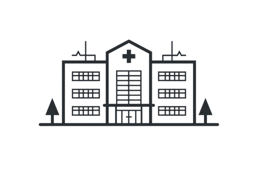 illustration of a modern hospital building with trees, ideal for healthcare concepts and medical facility designs. png