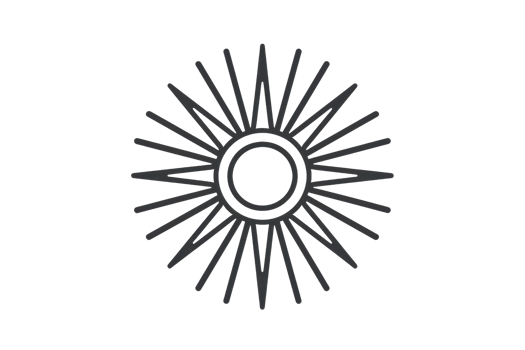 illustration of a sunburst pattern with rays radiating from a central circle, perfect for design projects, logos, and backgrounds. png