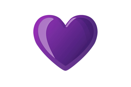 Vibrant purple heart icon isolated on transparent background. Perfect for Valentine's Day themes, love symbols, and graphic design projects. png
