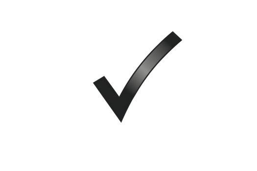Black check mark on a transparent background, symbolizing approval, correctness, or completion. Ideal for business and educational usage. png