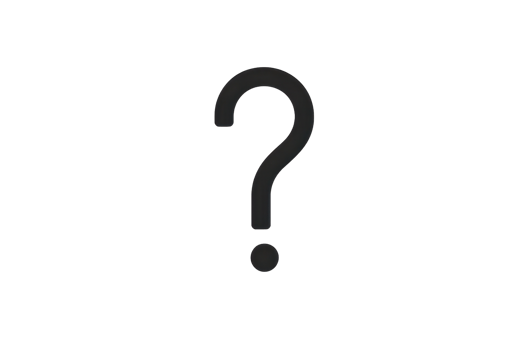 Black question mark symbol isolated on a transparent background, representing inquiry, curiosity, and uncertainty. png