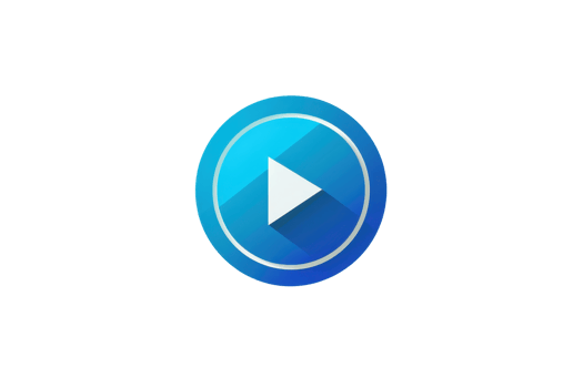 Blue circular play button icon isolated on transparent background. perfect for media, , and music-related projects, or web applications. png