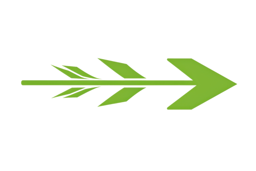 Green arrow icon pointing to the right, isolated on a transparent background, perfect for web design and direction themes. png
