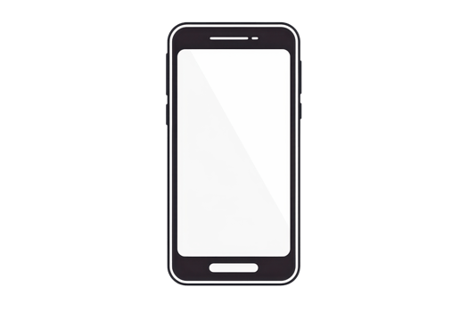 Minimalistic smartphone illustration. Ideal for technology, mobile, communication, and digital device-related projects and designs. png