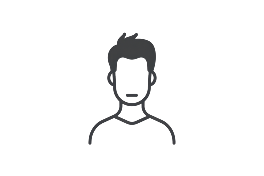 Silhouette of a man's head and shoulders. Simple icon representing an anonymous male figure suitable for various uses. png