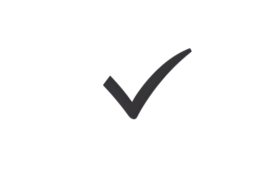 Minimalist black check mark symbol isolated on transparent background. representing confirmation, approval, and completion in a clean design. png