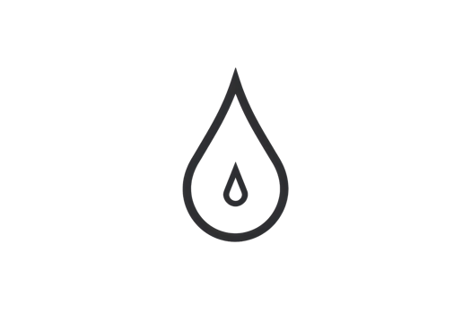 Minimalist line drawing of a water droplet icon, symbolizing purity, hydration, and nature. Ideal for environmental and wellness designs. png