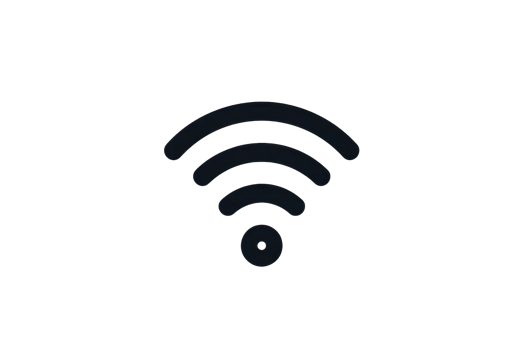 Black Wi-Fi signal icon isolated on transparent background. Wireless internet connection symbol for web, mobile app, and technology graphics. png