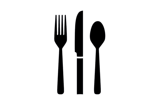 Silhouette of a fork, knife, and spoon. Perfect for culinary themes, kitchen decor, and restaurant promotions. png