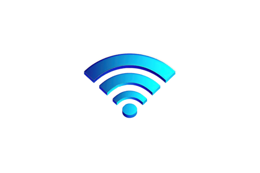 High-quality 3D Wi-Fi signal icon against a transparent background, ideal for tech, network, and connectivity-themed projects and illustrations. png