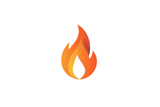Illustration of a simple yellow and red flame on a clear background, symbolizing fire, heat, and energy. Ideal for various graphic uses. png