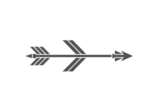 A simple, black silhouette illustration of an arrow pointing to the right, ideal for designs and infographics. png