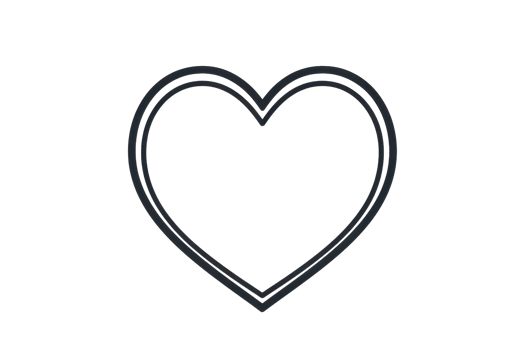 Minimalistic black heart outline illustration on a transparent background. Perfect for Valentine's Day, love-themed designs, or digital art projects. png