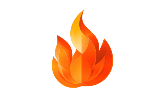 Bright and vibrant illustration of a flame icon, perfect for representing heat, energy, or fire-related concepts. png