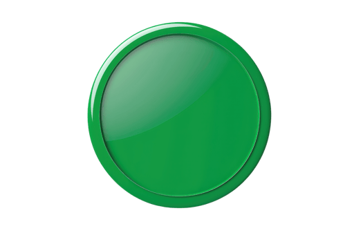 Glossy green button icon isolated on transparent background. Perfect for web design, mobile apps, or software interface design. png