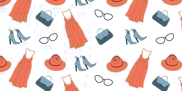 A pattern of elements of women's accessories vector