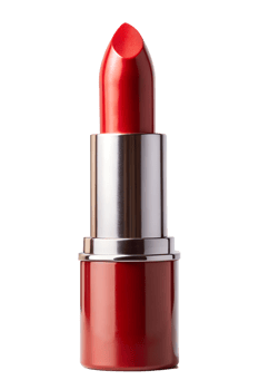 Bold red lipstick with a sleek tube design png