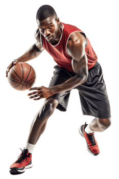 Player dribbling ball in practice png