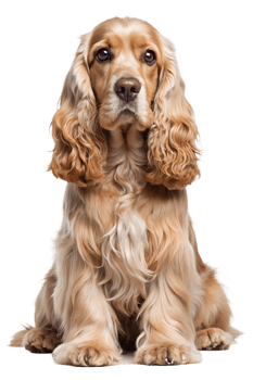 Calm golden cocker spaniel indoors png