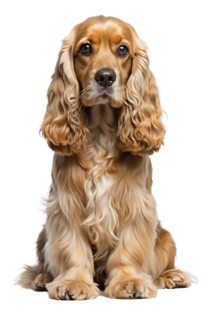 Cocker spaniel posed on white backdrop png