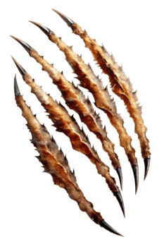 Fierce animal claws showcased naturally png