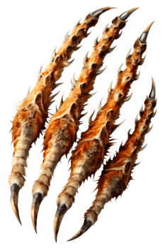 Detailed fierce animal claws depicted png
