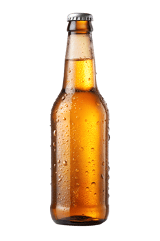 Refreshing cold bottle of beer on a warm day png