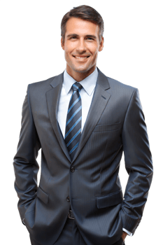Smiling businessman in tailored suit png