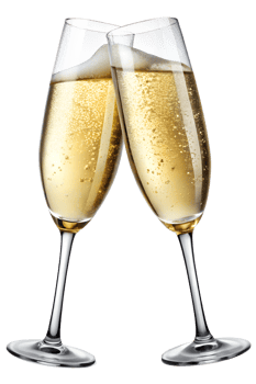 Toasting with sparkling wine at a party png