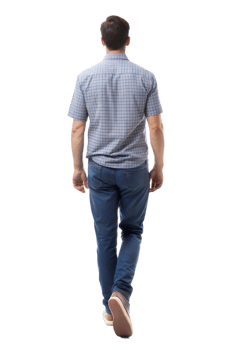 Man in casual wear walking away png