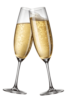Sparkling drinks at a festive event png
