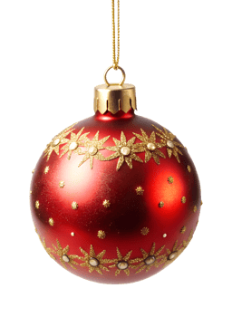 Red Christmas ornament on white background png
