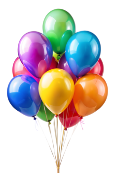 Colorful balloons for a joyful event png