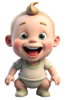 Joyful baby playing in sunlight png