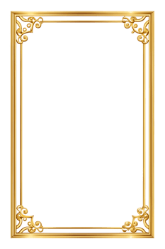 Elegant golden frame ready for a blank canvas png