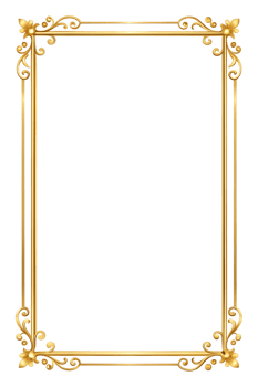 Elegant gold frame for invitesart png
