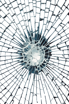 Shattered glass with intricate spiderweb pattern png