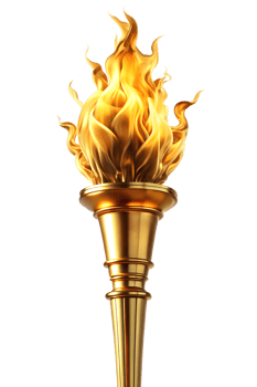 Hope and triumph in a golden torch png