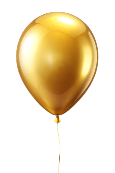 Shiny gold balloon floating in the air png