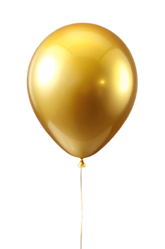 A shiny golden balloon floating gracefully upward png