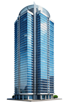 Modern office building in a bustling urban area png