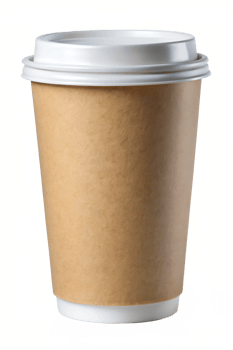 A disposable coffee cup on a simple white surface png