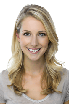 Smiling young woman on white background png