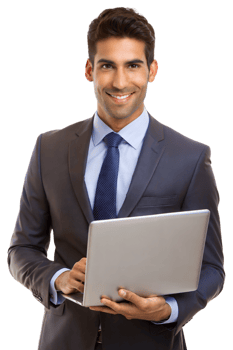 Businessman on laptop png