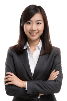 Confident woman in business attire png