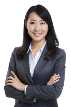 Confident woman in business attire png