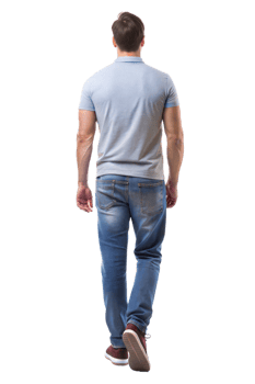 Man in casual wear walking away png