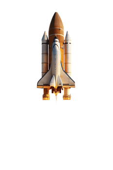 Space shuttle launch from a launch pad at sunrise png
