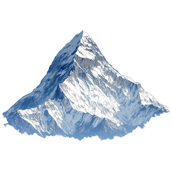 Majestic snow capped mountain peak isolated transparent background png